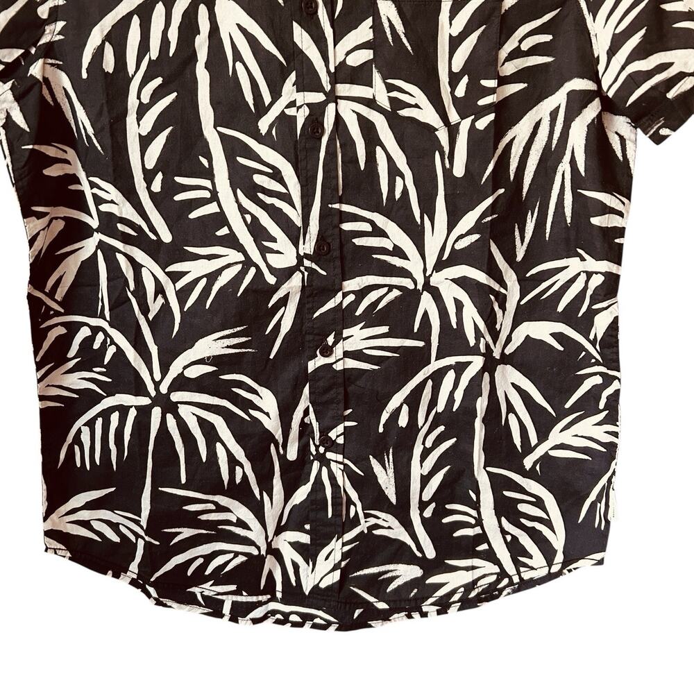 Banks Journal Men’s Black Grove Tropical Palm Print Button Up Casual Shirt Sz. S - Picture 4 of 13